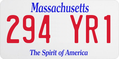 MA license plate 294YR1