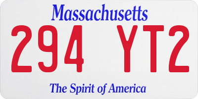 MA license plate 294YT2