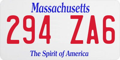 MA license plate 294ZA6