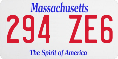 MA license plate 294ZE6