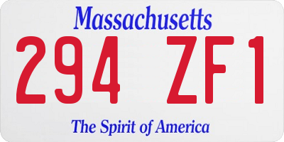 MA license plate 294ZF1