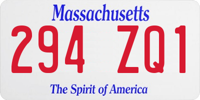MA license plate 294ZQ1