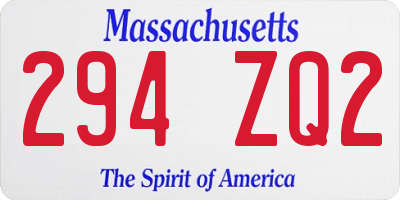 MA license plate 294ZQ2