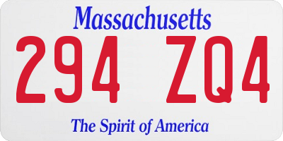 MA license plate 294ZQ4