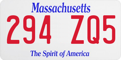 MA license plate 294ZQ5