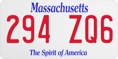 MA license plate 294ZQ6