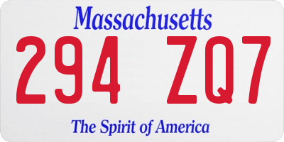 MA license plate 294ZQ7