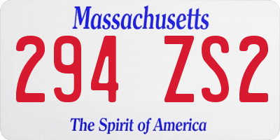 MA license plate 294ZS2