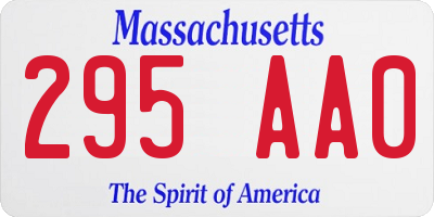 MA license plate 295AA0