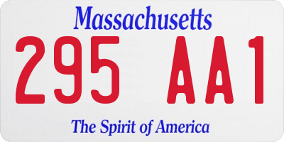 MA license plate 295AA1