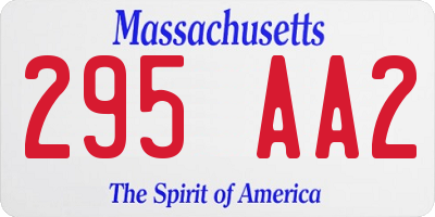 MA license plate 295AA2