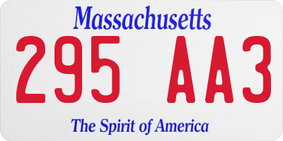 MA license plate 295AA3