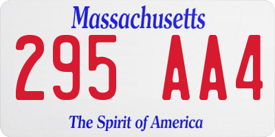 MA license plate 295AA4