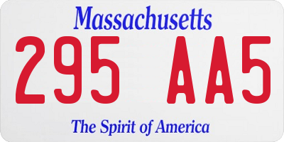 MA license plate 295AA5