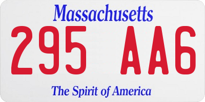 MA license plate 295AA6