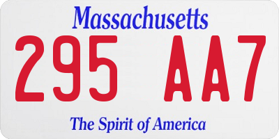 MA license plate 295AA7
