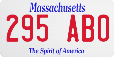 MA license plate 295AB0