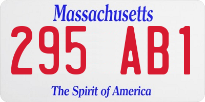 MA license plate 295AB1