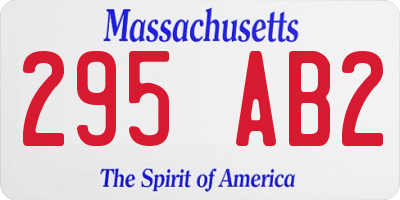 MA license plate 295AB2