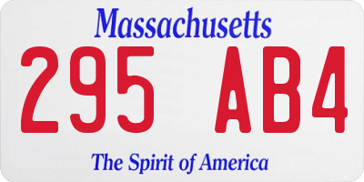 MA license plate 295AB4