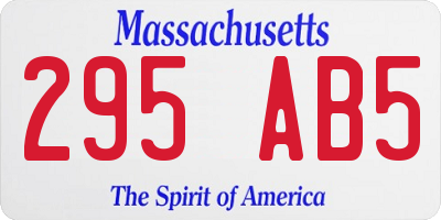 MA license plate 295AB5