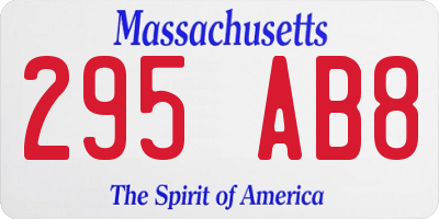MA license plate 295AB8