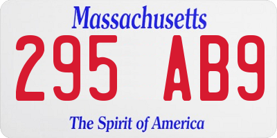 MA license plate 295AB9