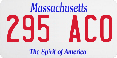 MA license plate 295AC0
