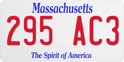 MA license plate 295AC3