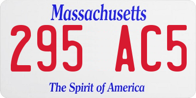 MA license plate 295AC5