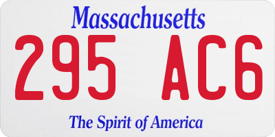 MA license plate 295AC6
