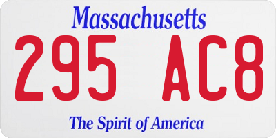 MA license plate 295AC8