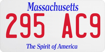 MA license plate 295AC9