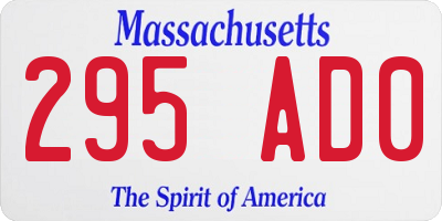MA license plate 295AD0