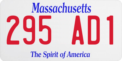 MA license plate 295AD1