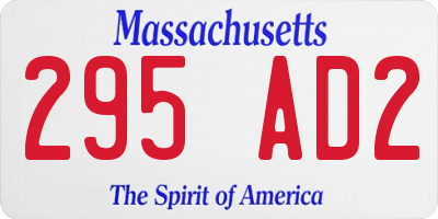 MA license plate 295AD2