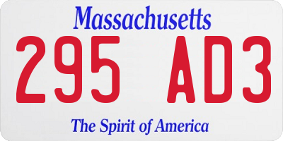 MA license plate 295AD3