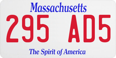 MA license plate 295AD5