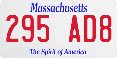 MA license plate 295AD8
