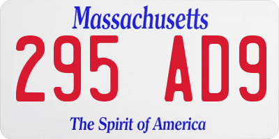 MA license plate 295AD9