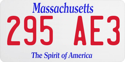 MA license plate 295AE3