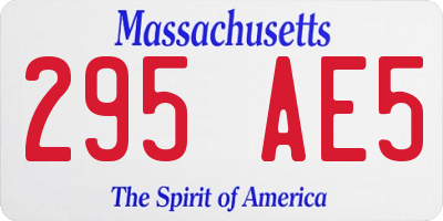 MA license plate 295AE5