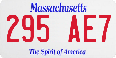MA license plate 295AE7