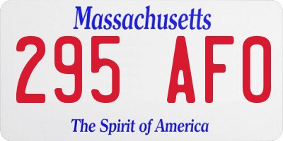 MA license plate 295AF0