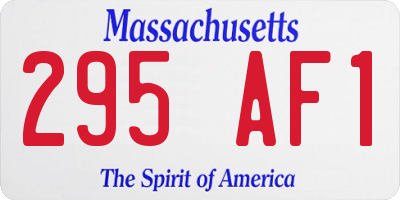 MA license plate 295AF1