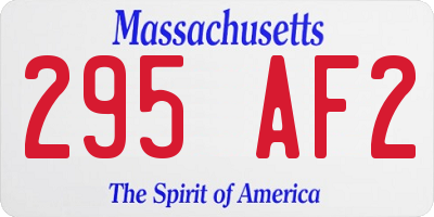 MA license plate 295AF2