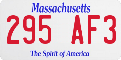MA license plate 295AF3
