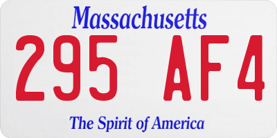 MA license plate 295AF4