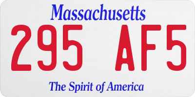 MA license plate 295AF5