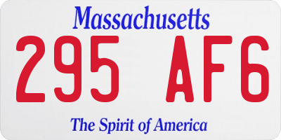 MA license plate 295AF6